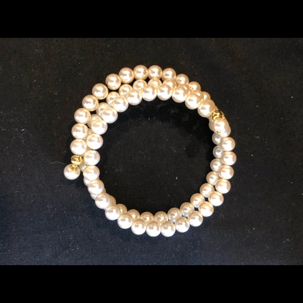 Pearl like bead wrap bracelet
